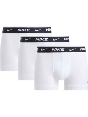 Nike Nıke Erkek Marka Logolu Günlük Kullanıma Uygun Beyaz Boxer NQ00KE1284 Med