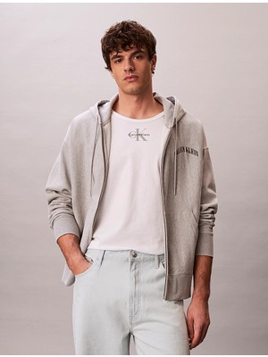 Calvin Klein Calvın Kleın Erkek Marka Logolu Günlük Kullanıma Uygun Beyaz T-Shirt LV04RF850G Yaf