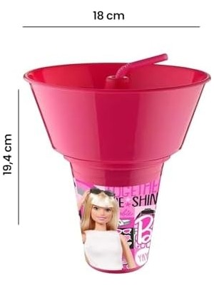 Adoz Shopping Lisanslı Cips ve Mısır Kovalı Pipetli Bardak