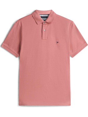 Tommy Hilfiger Tommy Hılfıger Erkek Marka Logolu Günlük Kullanıma Uygun Pembe- Polo Yaka T-Shirt MW0MW17771 Ths