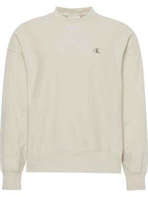 Calvin Klein Calvın Kleın Erkek Logolu Kapüşonlu Şık Görünümlü  Fermuarlı Günlük Kullanıma Uygun Bej Sweatshirt LV04RC277G 67U