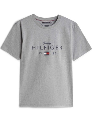 Tommy Hilfiger Tommy Hılfıger Erkek Marka Logolu Günlük Kullanıma Uygun Koyu Gri T-Shirt MW0MW41455 P91