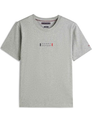 Tommy Hilfiger Tommy Hılfıger Erkek Marka Logolu Günlük Kullanıma Uygun Koyu Gri T-Shirt MW0MW41453 P91