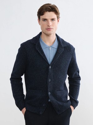 LC Waikiki Southblue Lacivert Standart Kalıp Yün Karışımlı Erkek Triko Hırka