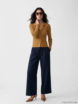 LC Waikiki Lcw Vision Yeşil Polo Yaka Kadın Triko Hırka