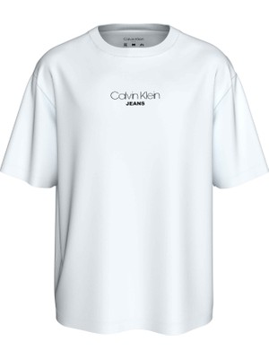 Calvin Klein Calvın Kleın Erkek Marka Logolu Günlük Kullanıma Uygun Beyaz T-Shirt LV04RC851G Yaf