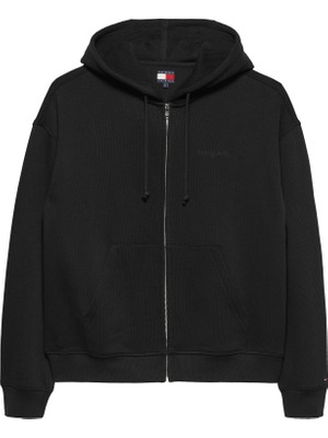 Tommy Hilfiger Tommy Hılfıger Erkek Marka Logolu Günlük Kullanıma Uygun Siyah Sweatshirt DM0DM22361 Bds