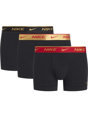 Nıke Erkek Nike Marka Logolu Elastik Bantlı Günlük Kullanıma Uygun Siyah-Siyah-Beyaz Boxer 0000KE1008 U9W