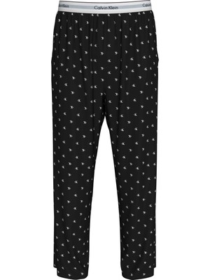 Calvin Klein Calvın Kleın Erkek Marka Logolu Elastik Bantlı Pamuklu Günlük Kullanıma Uygun Siyah-Beyaz  Logolu Pijama LV00NM2830 Pcs