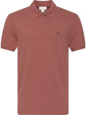 Calvin Klein Calvın Kleın Erkek Marka Logolu Organik Pamuklu Polo Yakalı Kısa  Kollu Günlük Kullanıma Uygun Şık Görünümlü Gül Kurusu Polo Yaka T-Shirt LV040EM269 0kl