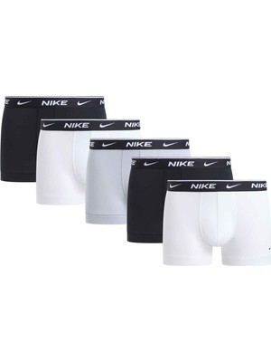 Nike Nıke Erkek Marka Logolu Günlük Kullanıma Uygun Beyaz-Gri-Siyah Boxer NQ00KE1295 Xyo