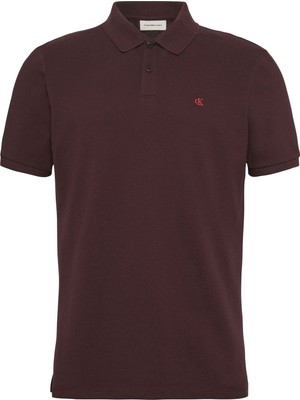 Calvin Klein Calvın Kleın Erkek Marka Logolu Organik Pamuklu Polo Yakalı Kısa  Kollu Günlük Kullanıma Uygun Şık Görünümlü Mor Polo Yaka T-Shirt LV040EM269 2e8