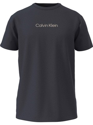 Calvin Klein Calvın Kleın Erkek Marka Logolu Pamuklu Bisiklet Yakalı Nem Emici Kumaşlı Şık Görünümlü Günlük Kullanıma Uygun Lacivert T-Shirt 000NM2748E Ccı