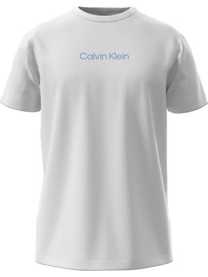Calvin Klein Calvın Kleın Erkek Marka Logolu Pamuklu Bisiklet Yakalı Nem Emici Kumaşlı Şık Görünümlü Günlük Kullanıma Uygun Beyaz T-Shirt 000NM2748E 2y8