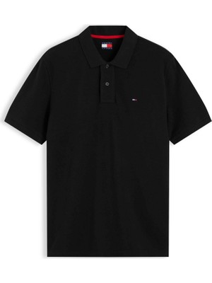 Tommy Hilfiger Tommy Hılfıger Erkek Marka Logolu Günlük Kullanıma Uygun Siyah Polo Yaka T-Shirt DM0DM22711 Bds