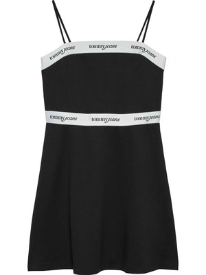 Tommy Hilfiger Tommy Hılfıger Kadın Marka Logolu Günlük Kullanıma Uygun Siyah Elbise DW0DW22337 Bds