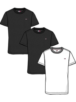Tommy Hilfiger Tommy Hılfıger Erkek Marka Logolu Pamuklu Günlük Kullanıma Uygun Çok Renkli T-Shirt DM0DM21579 06M