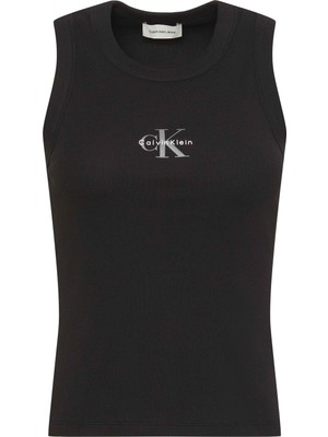 Calvin Klein Calvın Kleın Kadın Marka Logolu Günlük Kullanıma Uygun Siyah T-Shirt LV047E200G Ub1