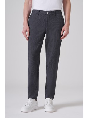 Morven  Erkek Lacivert Trend Slim Fit Lastikli Pantolon