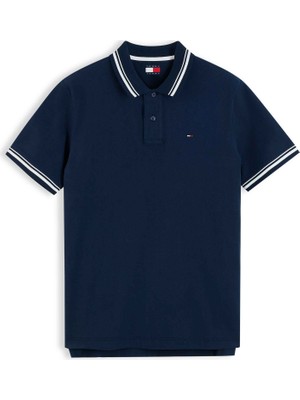 Tommy Hilfiger Tommy Hılfıger Erkek Marka Logolu Günlük Kullanıma Uygun Lacivert Polo Yaka T-Shirt DM0DM22700 C1G