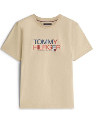 Tommy Hilfiger Tommy Hılfıger Erkek Marka Logolu Günlük Kullanıma Uygun Khaki T-Shirt MW0MW42369 Rbt