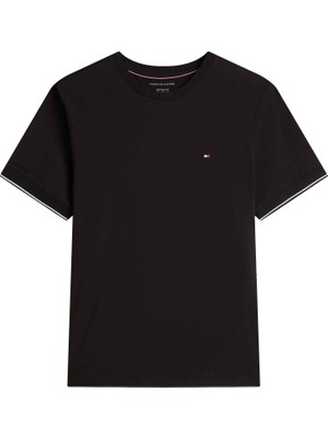 Tommy Hilfiger Tommy Hılfıger Erkek Marka Logolu Günlük Kullanıma Uygun Siyah T-Shirt MW0MW38626 Bds