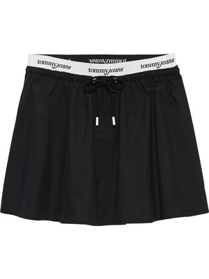 Tommy Hilfiger Tommy Hılfıger Kadın Marka Logolu Günlük Kullanıma Uygun Siyah Etek DW0DW22299 Bds