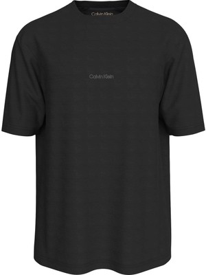 Calvin Klein Calvın Kleın Erkek Marka Logolu Günlük Kullanıma Uygun Siyah T-Shirt LVGMS6K100 Ub1