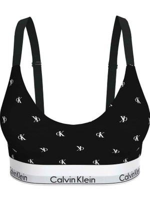 Calvin Klein Calvın Kleın Kadın Marka Logolu Günlük Kullanıma Uygun Siyah-Beyaz  Logolu Sütyen LV00QF8500 Pcs