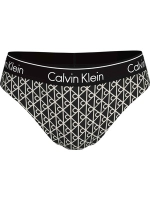 Calvin Klein Calvın Kleın Kadın Marka Logolu Elastik Bel Bantlı Siyah-Beyaz Bikini Altı LV00Q61132 32N