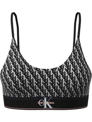 Calvin Klein Calvın Kleın Kadın Marka Logolu Günlük Kullanıma Uygun Siyah-Beyaz Sütyen LV00QF8814 2y1