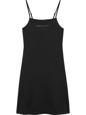 Tommy Hilfiger Tommy Hılfıger Kadın Marka Logolu Günlük Kullanıma Uygun Siyah Elbise DW0DW22338 Bds