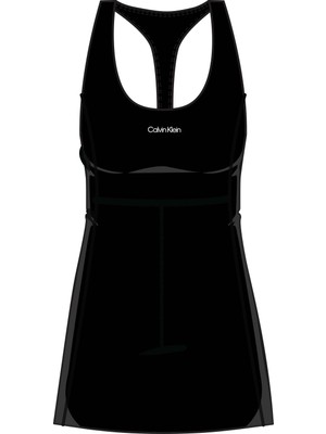 Calvin Klein Calvın Kleın Kadın Marka Logolu Günlük Kullanıma Uygun Siyah Elbise LVGWS6D903 Ub1