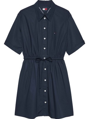 Tommy Hilfiger Tommy Hılfıger Kadın Marka Logolu Günlük Kullanıma Uygun Lacivert Elbise DW0DW20617 C1G