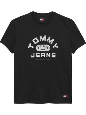 Tommy Hilfiger Tommy Hılfıger Erkek Marka Logolu Günlük Kullanıma Uygun Siyah T-Shirt DM0DM22551 Bds