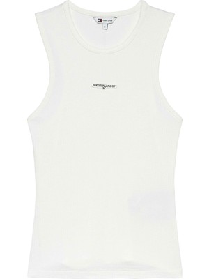 Tommy Hilfiger Tommy Hılfıger Kadın Marka Logolu Günlük Kullanıma Uygun Beyaz1 T-Shirt DW0DW22282 Ybl
