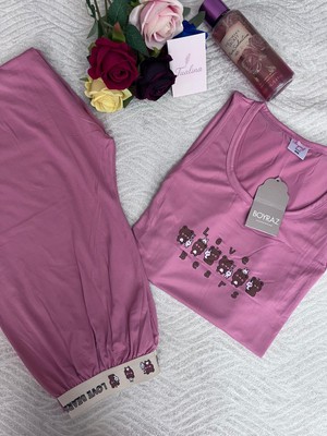 Boyraz Kadın Yazlık Pijama Takımı Kalın Askılı