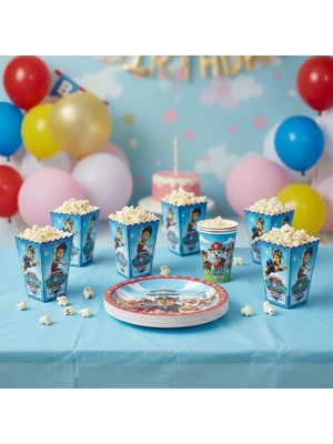 Umamiçe Paw Patrol Parti Seti – 8'li Mısır Kutusu + 8'li Tabak Bardak