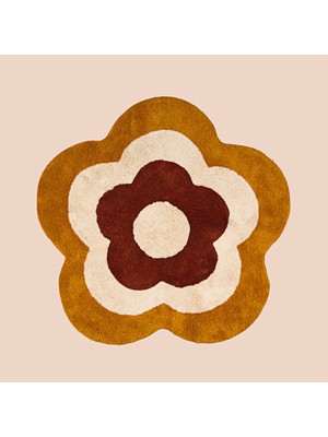 Evidea Soft Flower Tufting Banyo Paspası - Renkli - 90X90 cm