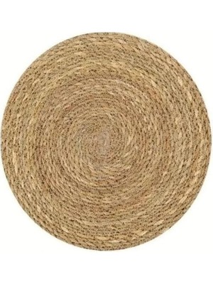 Adoz Shopping 2 Adet Hasır Yuvarlak Amerikan Servis Tabak Tava Tencere Altlığı - Runner Supla Altlık 35 cm (2)