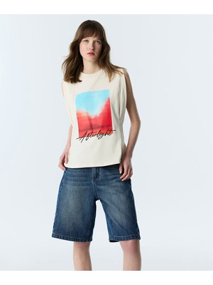 Twist Slogan ve Görsel Baskılı Tişört TS1260070226018