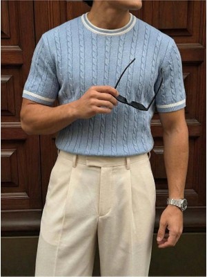 Elku Moda Erkek Oversize Bisiklet Yaka T-Shirt %100 Pamuklu Basic Geniş Kalıp Drop Shoulder Tişört