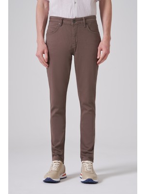 Morven  Erkek Haki Denim 5 Cep Slim Fit Jean