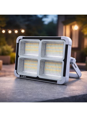 Cata CT-4698 200W Solar LED Projektör | Şarjlı, 3 Renk Modu, Dimmerli, IP65 Dış Mekan Aydınlatma