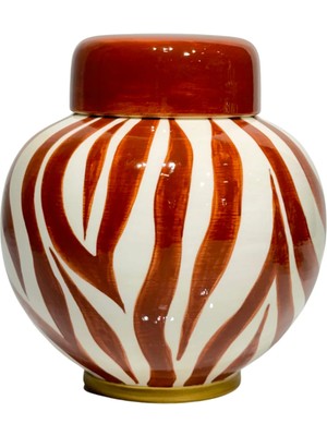 Lara Decor Kiremit Zebra Seramik Küp