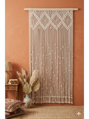 Hediselim Büyük Baklava Dilimli Makrome Perde