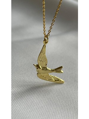 Wind Silver Kırlangıç Kuşu Kolye 925 Ayar