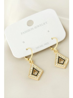 Venüs Shopping Üçgen Taşlı Metal Küpe