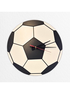 Lodos Tasarım Atölyesi Futbol Topu Figürlü 3D Görünümlü 35 cm Duvar Saati - Sessiz Mekanizma