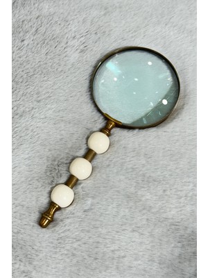 Lara Decor Ithal Eskitme Beyaz Boncuk Büyüteç